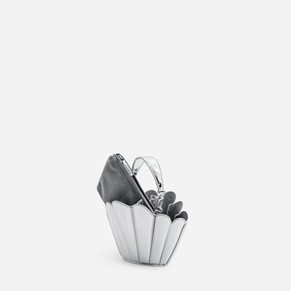 Mlouye Micro Seashell - Mirror Bag a Architectural Leather Handbag in Silver at  Luxury Handbags Luxury