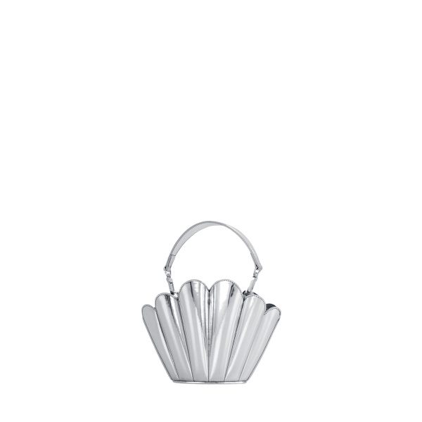 Mlouye Micro Seashell - Mirror Bag a Architectural Leather Handbag in Silver at  Luxury Handbags Luxury