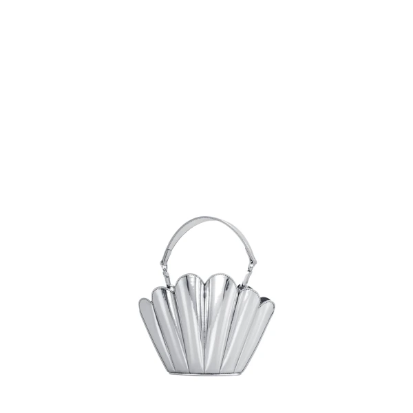 Mlouye Micro Seashell - Mirror Bag a Architectural Leather Handbag in Silver at  Luxury Handbags Luxury