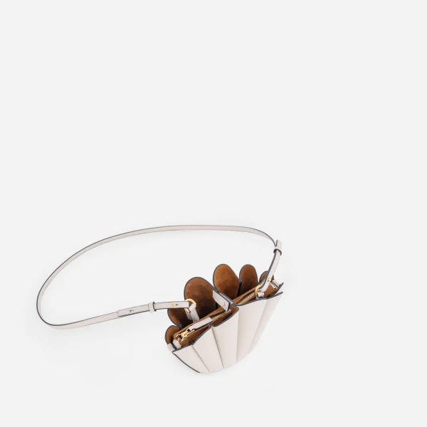 Mlouye Micro Seashell - Off White Bag a Architectural Leather Handbag in Ivory at  Luxury Handbags Luxury