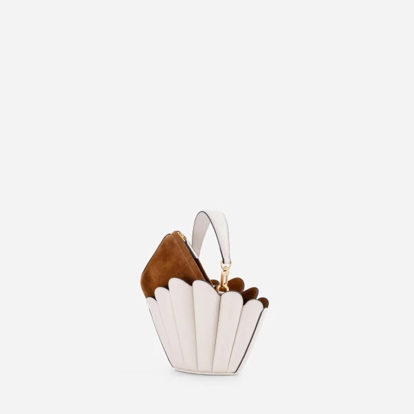 Mlouye Micro Seashell - Off White Bag a Architectural Leather Handbag in Ivory at  Luxury Handbags Luxury