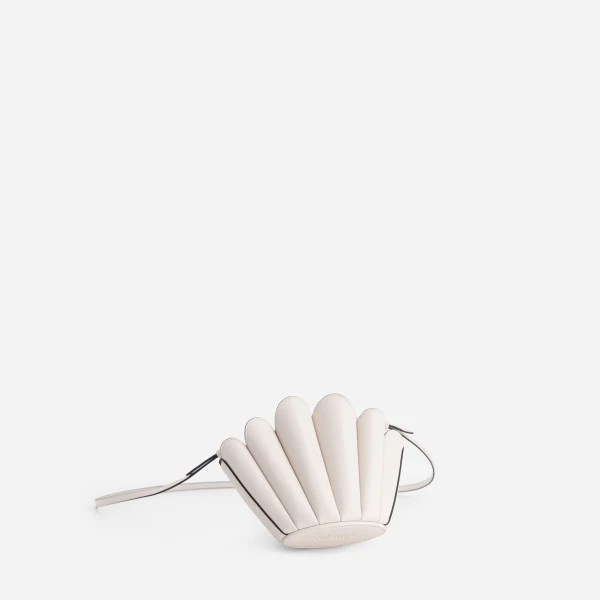Mlouye Micro Seashell - Off White Bag a Architectural Leather Handbag in Ivory at  Luxury Handbags Luxury