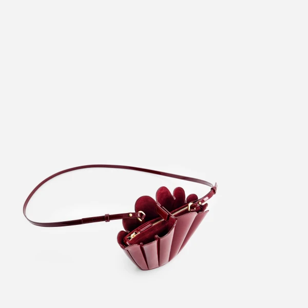 Mlouye Micro Seashell - Patent Bordeaux Bag a Architectural Leather Handbag in Red at  Luxury Handbags Luxury