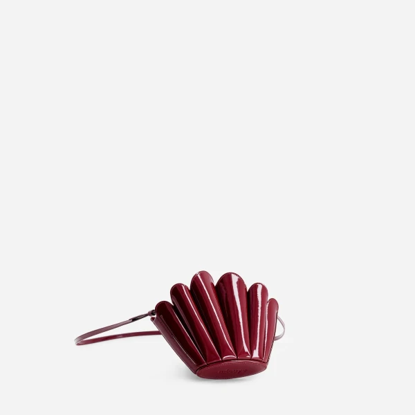 Mlouye Micro Seashell - Patent Bordeaux Bag a Architectural Leather Handbag in Red at  Luxury Handbags Luxury