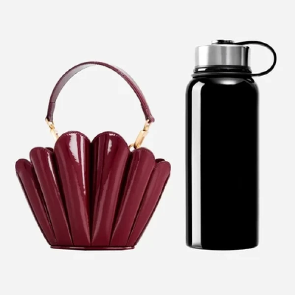 Mlouye Micro Seashell - Patent Bordeaux Bag a Architectural Leather Handbag in Red at  Luxury Handbags Luxury