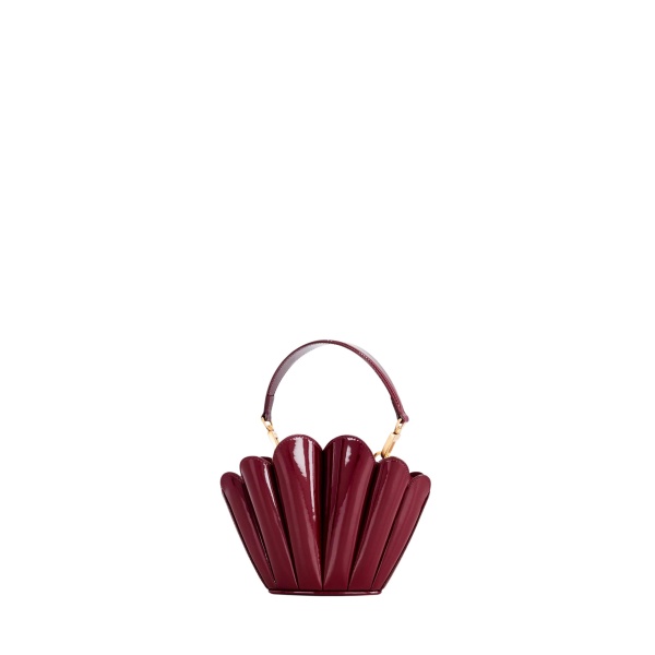 Mlouye Micro Seashell - Patent Bordeaux Bag a Architectural Leather Handbag in Red at  Luxury Handbags Luxury