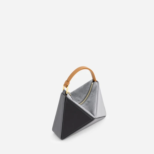 Mlouye Mini Flex Bag - Black & Gray Bag a Architectural Leather Handbag in Black at  Luxury Handbags Luxury