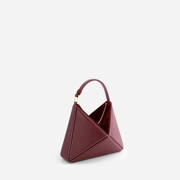 Mlouye Mini Flex Bag - Bordeaux Bag a Architectural Leather Handbag in Red at  Luxury Handbags Luxury