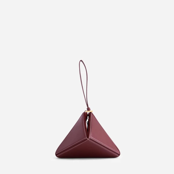 Mlouye Mini Flex Bag - Bordeaux Bag a Architectural Leather Handbag in Red at  Luxury Handbags Luxury