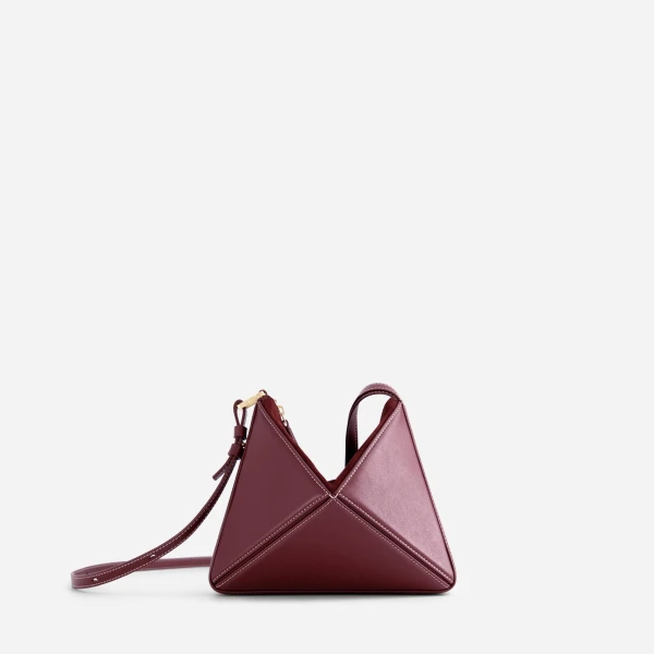 Mlouye Mini Flex Bag - Bordeaux Bag a Architectural Leather Handbag in Red at  Luxury Handbags Luxury