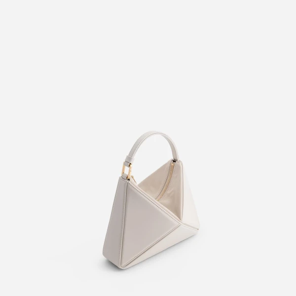 Mlouye Mini Flex Bag - Dove Bag a Architectural Leather Handbag in White at  Luxury Handbags Luxury