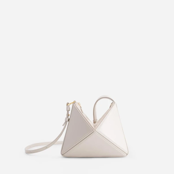 Mlouye Mini Flex Bag - Dove Bag a Architectural Leather Handbag in White at  Luxury Handbags Luxury