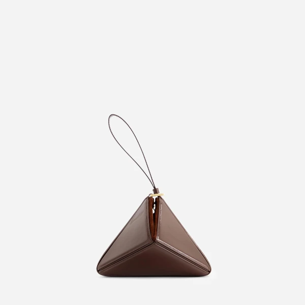 Mlouye Mini Flex Bag - Patent Brown Bag a Architectural Leather Handbag in Brown at  Luxury Handbags Luxury