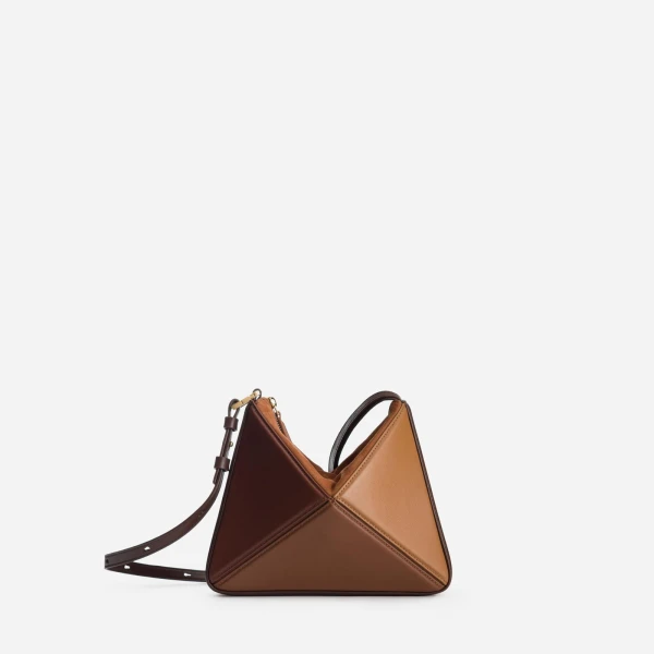 Mlouye Mini Flex Bag - Praline Bag a Architectural Leather Handbag in Brown at  Luxury Handbags Luxury