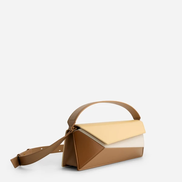 Mlouye Naomi Baguette - Buttermilk Bag a Architectural Leather Handbag in Brown at  Luxury Handbags Luxury