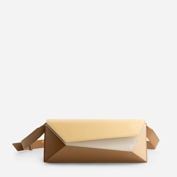Mlouye Naomi Baguette - Buttermilk Bag a Architectural Leather Handbag in Brown at  Luxury Handbags Luxury