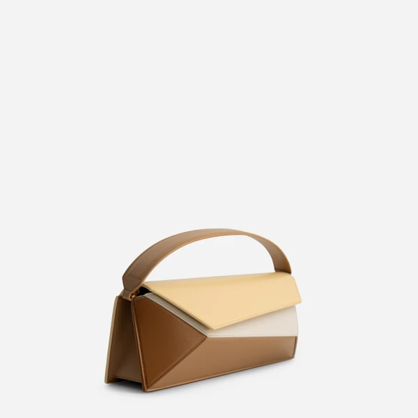 Mlouye Naomi Baguette - Buttermilk Bag a Architectural Leather Handbag in Brown at  Luxury Handbags Luxury