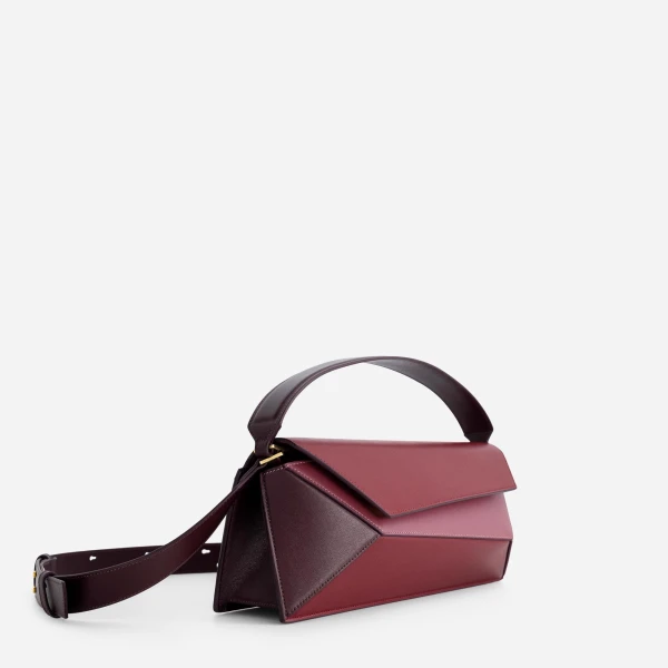 Mlouye Naomi Baguette - Cranberry Bag a Architectural Leather Handbag in Red at  Luxury Handbags Luxury