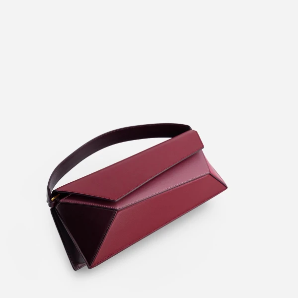 Mlouye Naomi Baguette - Cranberry Bag a Architectural Leather Handbag in Red at  Luxury Handbags Luxury