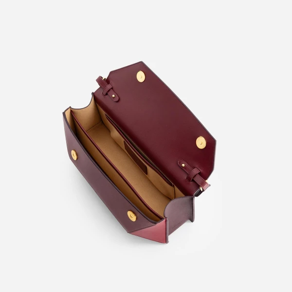 Mlouye Naomi Baguette - Cranberry Bag a Architectural Leather Handbag in Red at  Luxury Handbags Luxury
