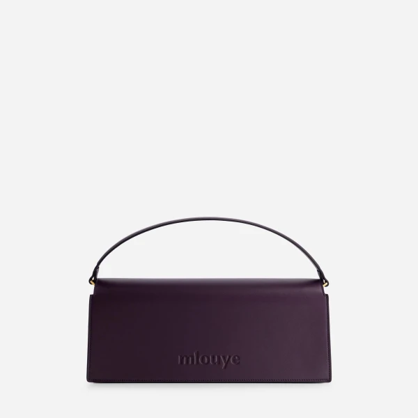 Mlouye Naomi Baguette - Dark Grapes Bag a Architectural Leather Handbag in Brown at  Luxury Handbags Luxury