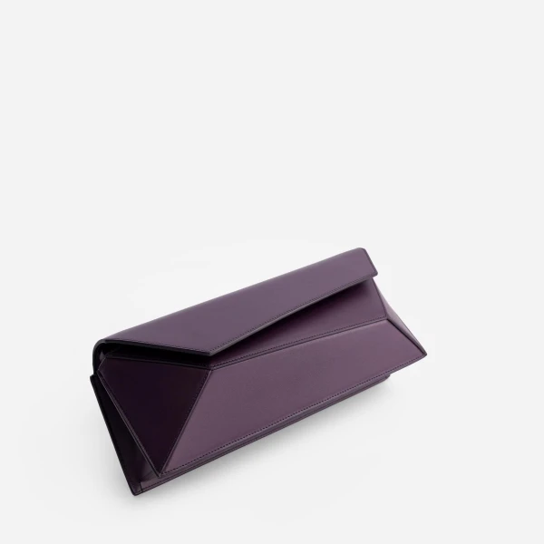 Mlouye Naomi Baguette - Dark Grapes Bag a Architectural Leather Handbag in Brown at  Luxury Handbags Luxury