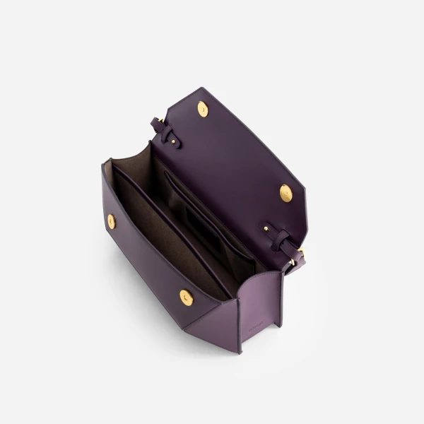 Mlouye Naomi Baguette - Dark Grapes Bag a Architectural Leather Handbag in Brown at  Luxury Handbags Luxury