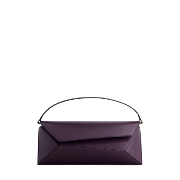 Mlouye Naomi Baguette - Dark Grapes Bag a Architectural Leather Handbag in Brown at  Luxury Handbags Luxury