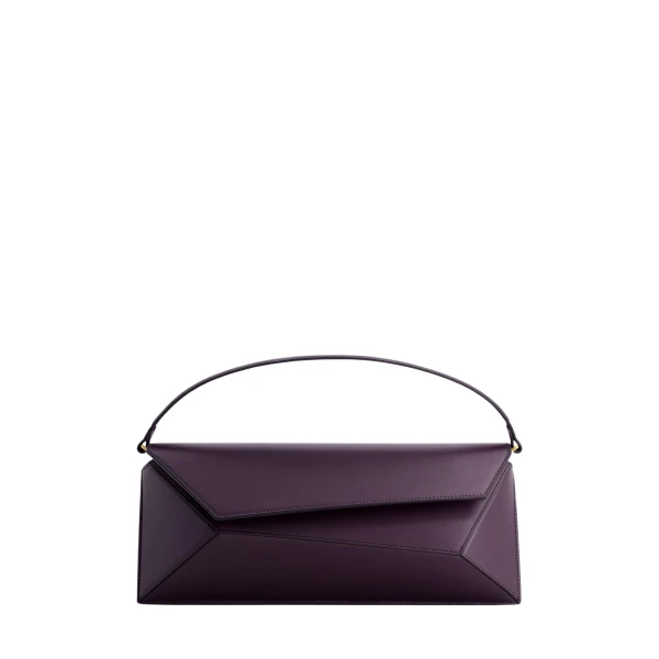 Mlouye Naomi Baguette - Dark Grapes Bag a Architectural Leather Handbag in Brown at  Luxury Handbags Luxury