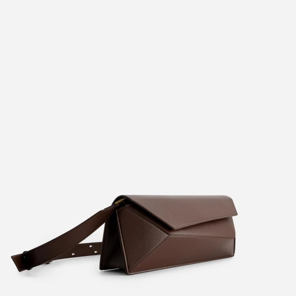 Mlouye Naomi Baguette - Espresso Bag a Architectural Leather Handbag in Brown at  Luxury Handbags Luxury