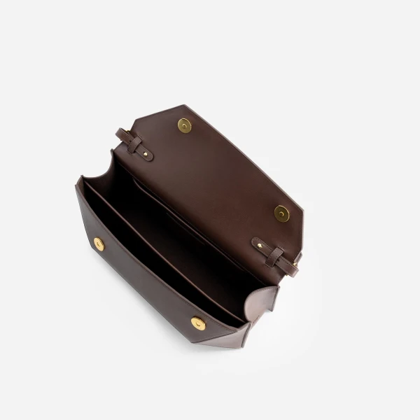 Mlouye Naomi Baguette - Espresso Bag a Architectural Leather Handbag in Brown at  Luxury Handbags Luxury
