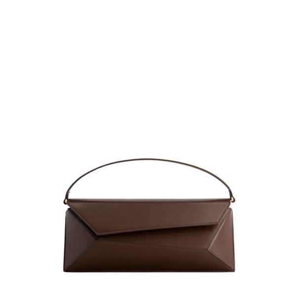 Mlouye Naomi Baguette - Espresso Bag a Architectural Leather Handbag in Brown at  Luxury Handbags Luxury