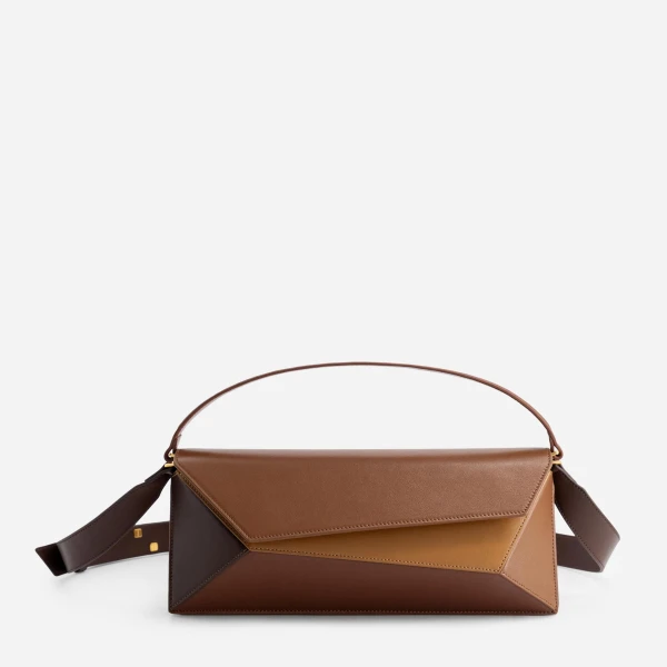 Mlouye Naomi Baguette - Praline Bag a Architectural Leather Handbag in Brown at  Luxury Handbags Luxury