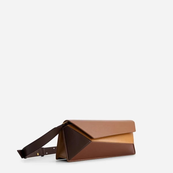 Mlouye Naomi Baguette - Praline Bag a Architectural Leather Handbag in Brown at  Luxury Handbags Luxury