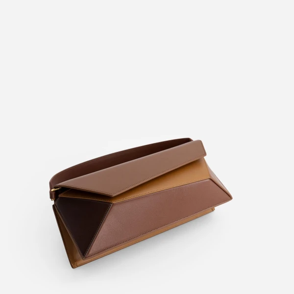 Mlouye Naomi Baguette - Praline Bag a Architectural Leather Handbag in Brown at  Luxury Handbags Luxury