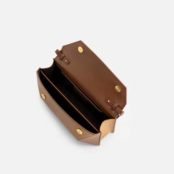 Mlouye Naomi Baguette - Praline Bag a Architectural Leather Handbag in Brown at  Luxury Handbags Luxury
