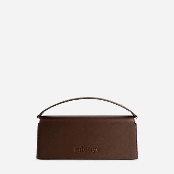Mlouye Naomi Baguette - Suede Espresso Bag a Architectural Leather Handbag in Brown at  Luxury Handbags Luxury
