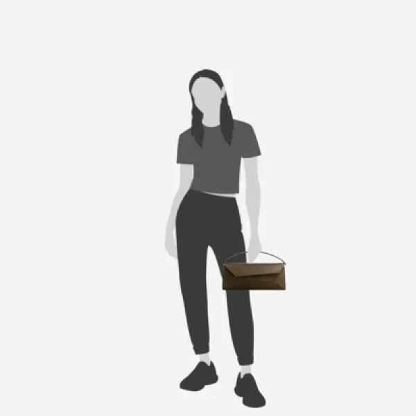 Mlouye Naomi Baguette - Suede Moss Bag a Architectural Leather Handbag in Brown at  Luxury Handbags Luxury