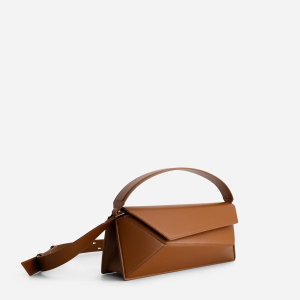Mlouye Naomi Baguette - Tan Bag a Architectural Leather Handbag in Brown at  Luxury Handbags Luxury
