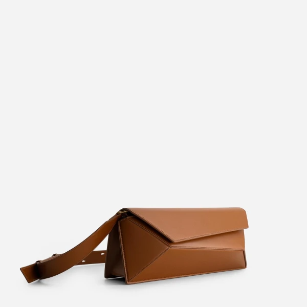 Mlouye Naomi Baguette - Tan Bag a Architectural Leather Handbag in Brown at  Luxury Handbags Luxury