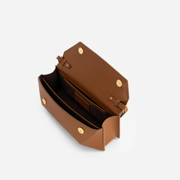 Mlouye Naomi Baguette - Tan Bag a Architectural Leather Handbag in Brown at  Luxury Handbags Luxury