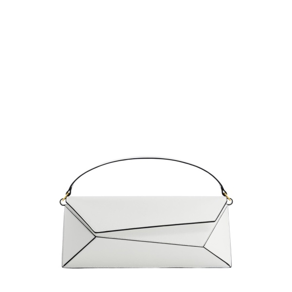 Mlouye Naomi Baguette - White Bag a Architectural Leather Handbag in Ivory at  Luxury Handbags Luxury