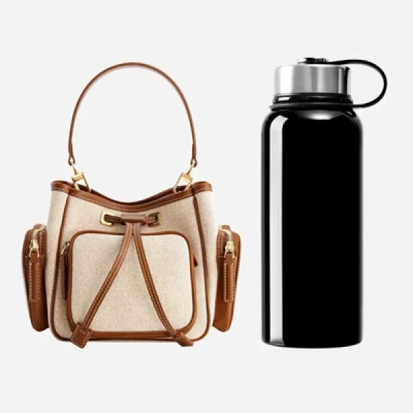 Mlouye Quad - Canvas Bag a Architectural Leather Handbag in Beige at  Luxury Handbags Luxury