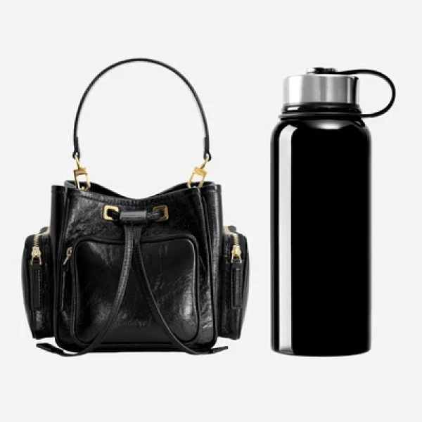Mlouye Quad - Crinkled Black Bag a Architectural Leather Handbag in Black at  Luxury Handbags Luxury