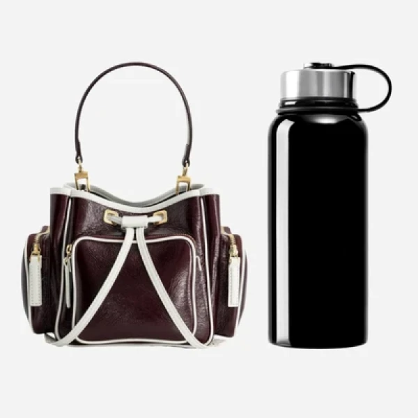 Mlouye Quad - Crinkled Bordeaux & White Bag a Architectural Leather Handbag in Red at  Luxury Handbags Luxury