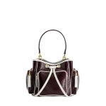 Mlouye Quad - Crinkled Bordeaux & White Bag a Architectural Leather Handbag in Red at  Luxury Handbags Luxury
