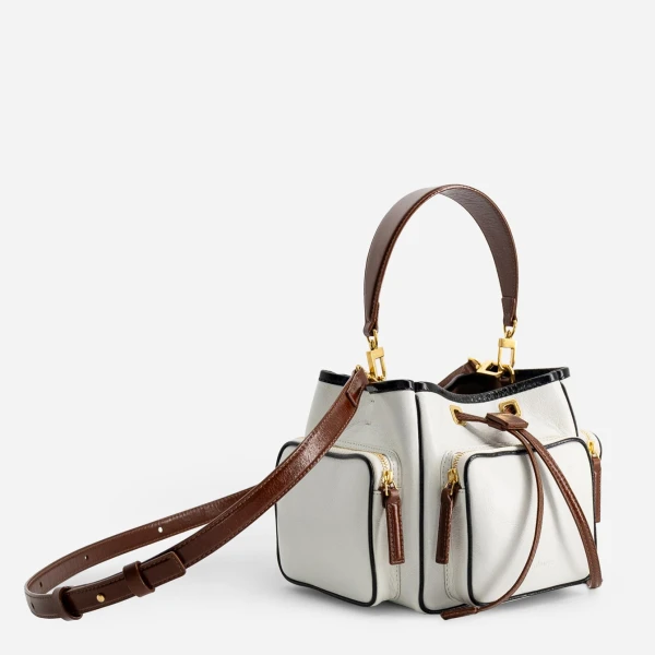 Mlouye Quad - Crinkled White Bag a Architectural Leather Handbag in White at  Luxury Handbags Luxury