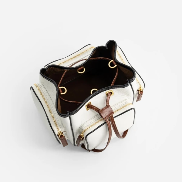 Mlouye Quad - Crinkled White Bag a Architectural Leather Handbag in White at  Luxury Handbags Luxury