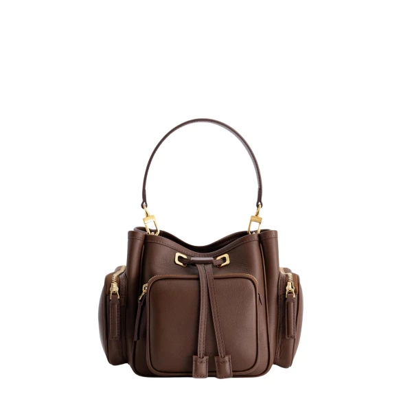 Mlouye Quad - Espresso Bag a Architectural Leather Handbag in Brown at  Luxury Handbags Luxury
