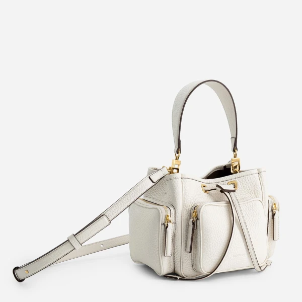 Mlouye Quad - Grained Cream Bag a Architectural Leather Handbag in Ivory at  Luxury Handbags Luxury